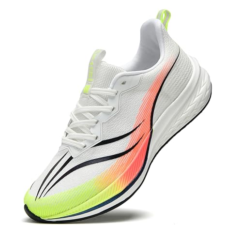 [WLK] [Amazon限定ブランド] 厚底 スニーカー 軽量 メンズ レディース ランニングシューズ ウォーキング ジョギング 通気性 運動靴 3D滑り止め 通学 通勤 長時間快適 白